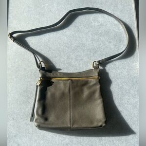 HOBO Brown Leather Crossbody with Gold Hardware